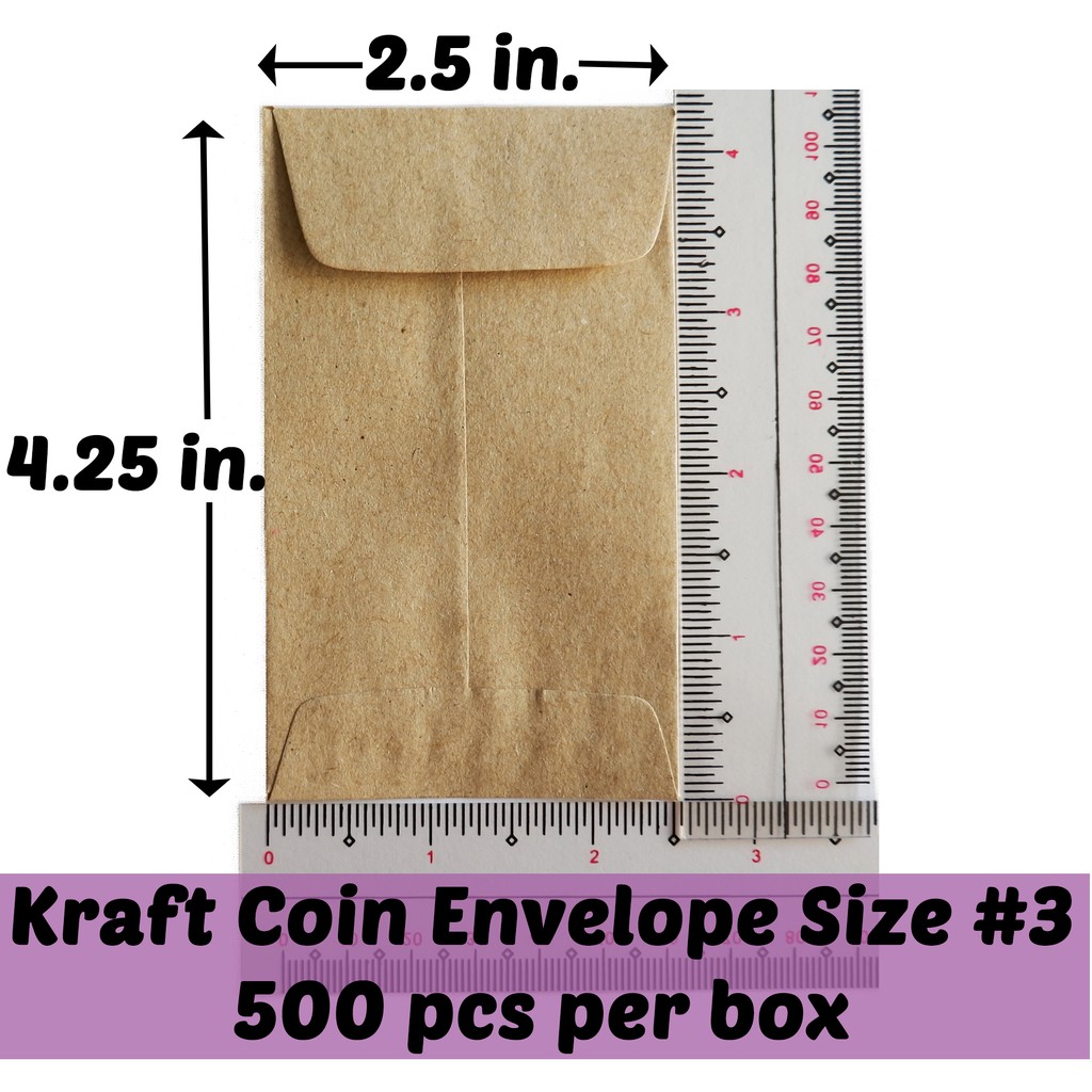 Coin Envelope Size No. 3 (500 pcs) Kraft Brown Shopee Philippines