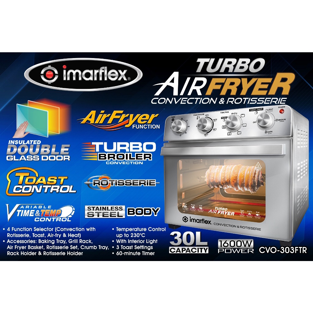 Imarflex CVO303FTR 30 Liters Turbo Air Fryer (HX) Shopee Philippines
