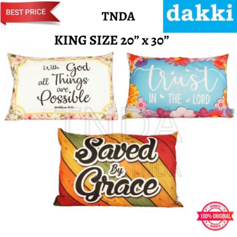 DAKKI Bible Verse Inspired Pillow King Size 20”x30” Shopee Philippines