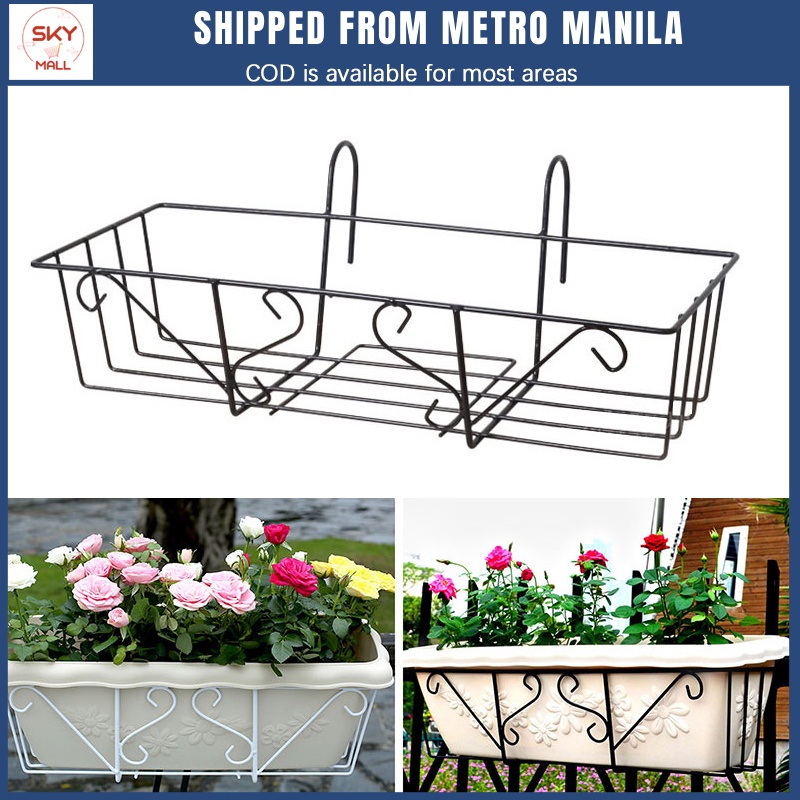 Flowerpot Shelf for Railing Balcony Rail Planter Shelf Fence Railing