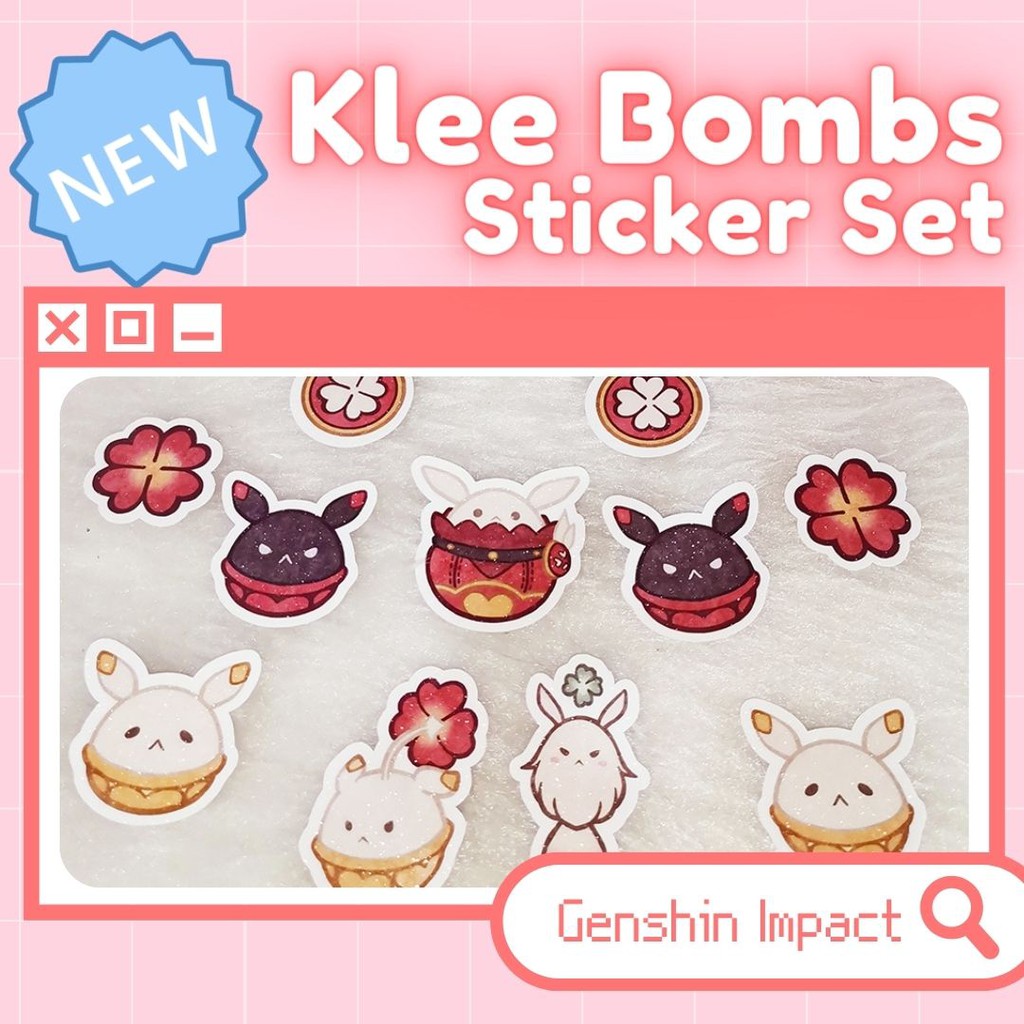 Genshin Impact Klee Bombs Glittered Sticker Set Shopee Philippines