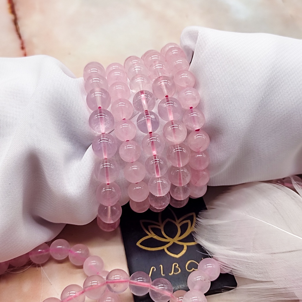 Rose Quartz Bracelet HQ (Stone of Love) 8mm 16cm Grade AA High Quality