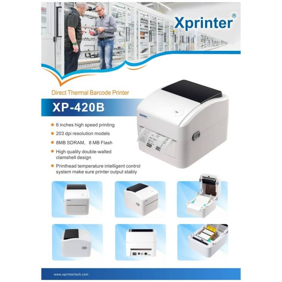 DIRECT THERMAL PRINTER [ XP420B A6 ] LABEL BLUETOOTH /AIR WAYBILL