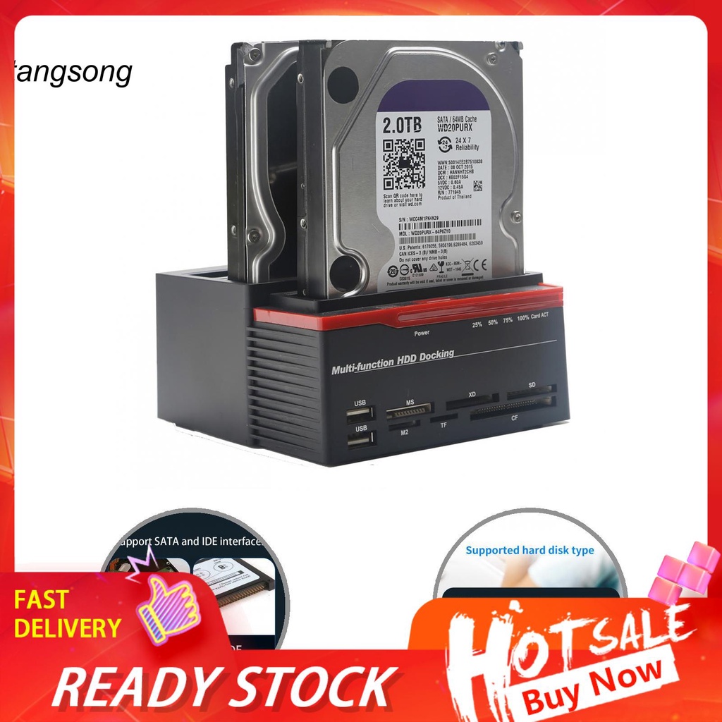 Tang_ Durable Hard Disk Docking Station 3 Ports External 2.5/3.5 Inch