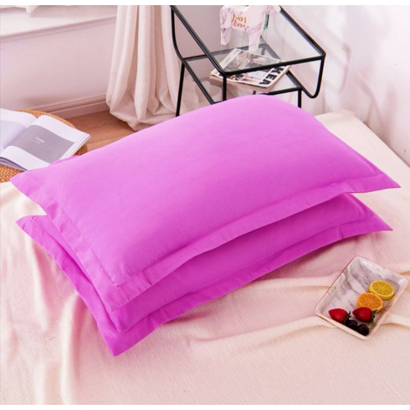 plain color and plain white Pillow Case 2pcs per pack cotton with