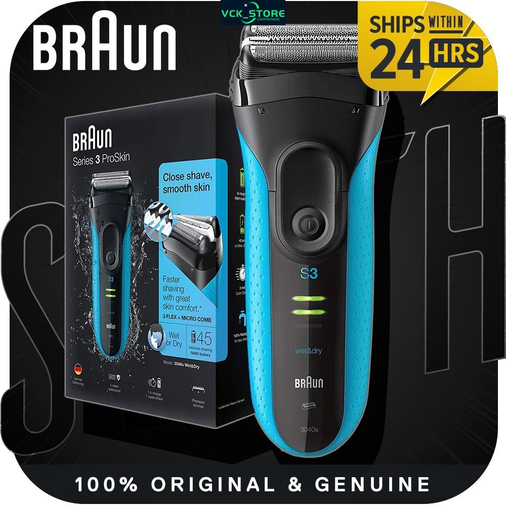 Braun Series 3 ProSkin 3040s Electric Shaver, Wet and Dry Electric
