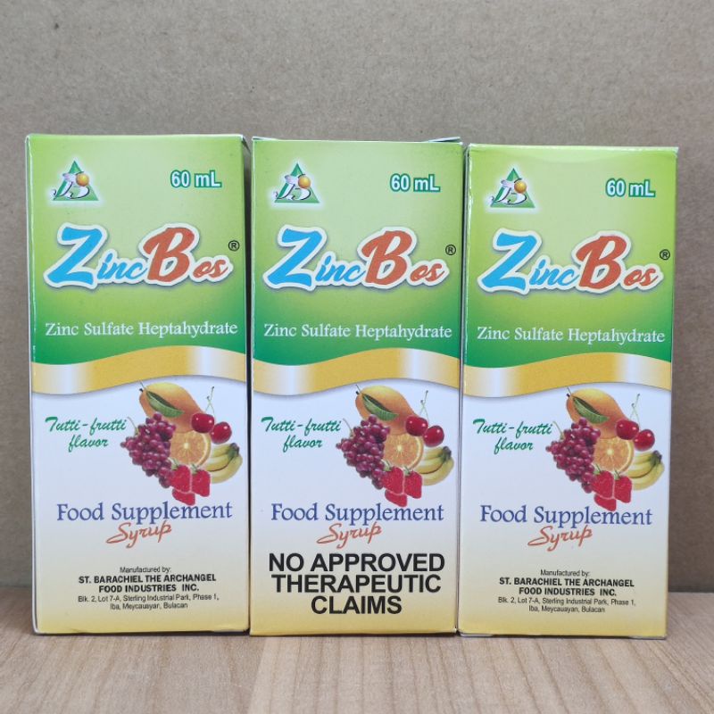ZincBos, AmmunoZ, ZincVita, Zinlum (Zinc Sulfate Heptahydrate) 60mL