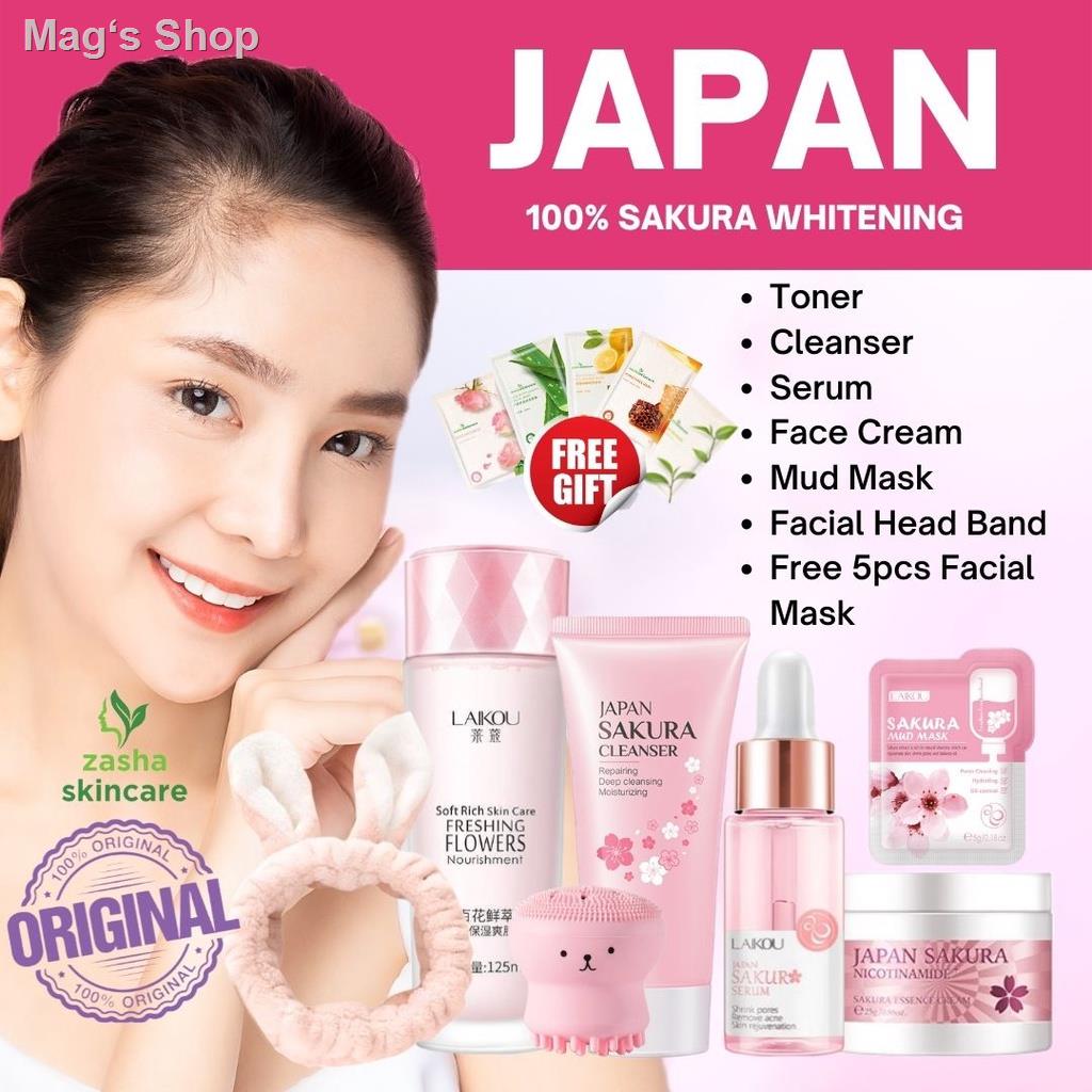 ┅12pcs/set 100 Japan Sakura Cleanser Face Wash Whitening Remove Dark Spots Cream Skin