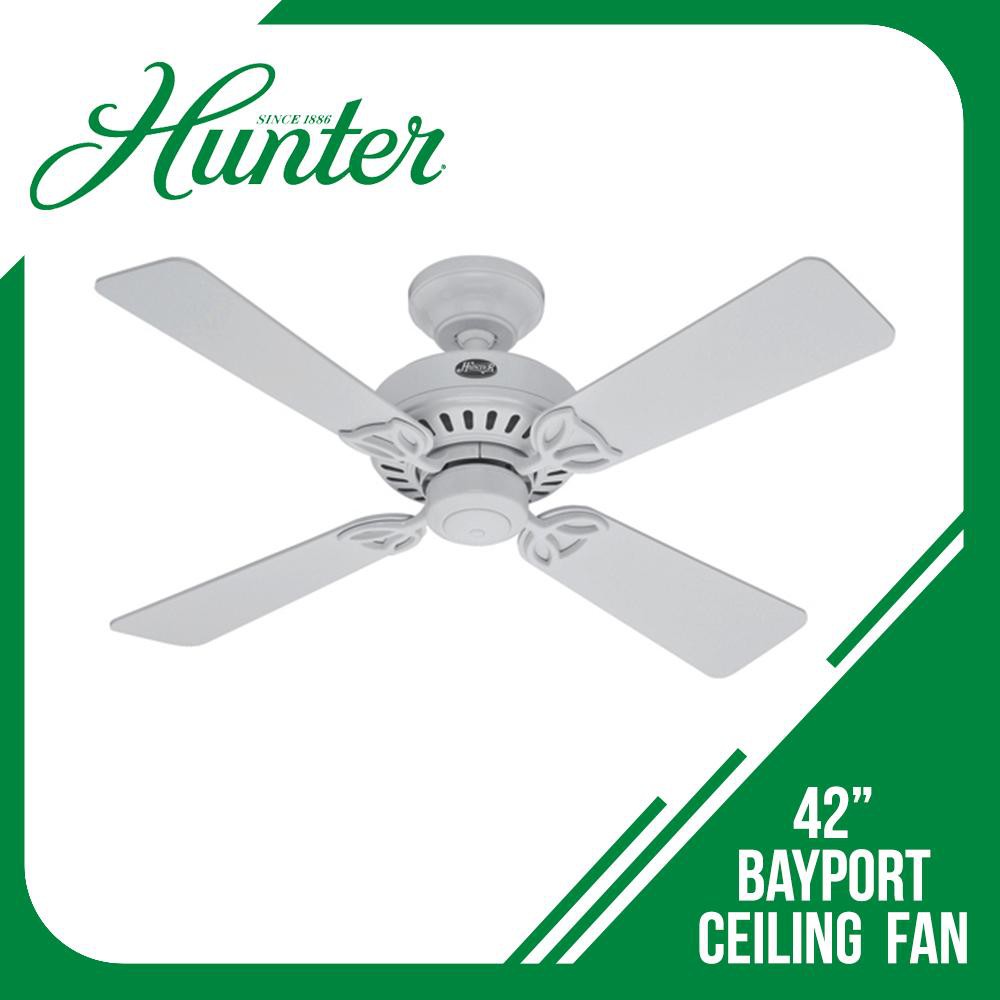 Hunter Fan 42" Bayport Ceiling Fan HF24176 White Shopee Philippines