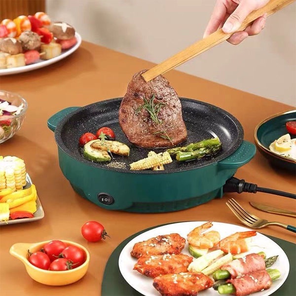 Electric pan NonStick multifunction pan 22cm BBQ party Korean Pan Fried