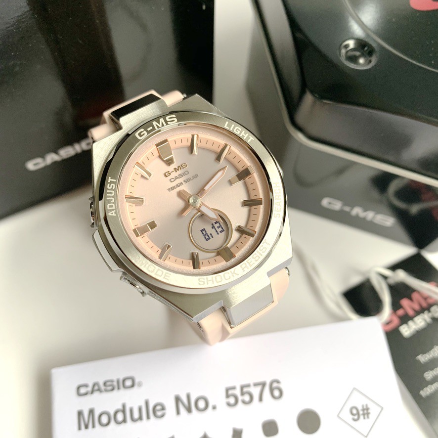 Casio BabyG GMS MSGS2004A Tough Solar Silver & Pink Resin Watch For