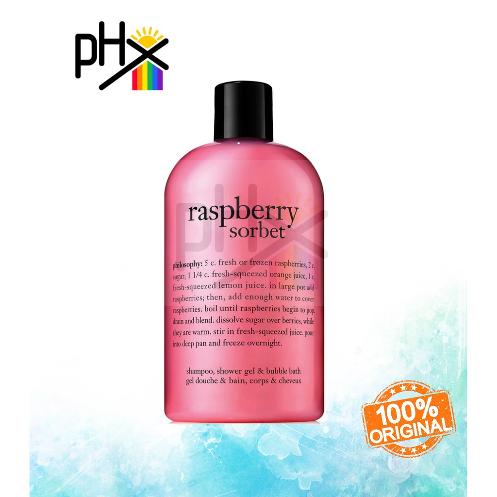 Philosophy Raspberry Sorbet Shampoo, Shower Gel & Bubble Bath 16 oz