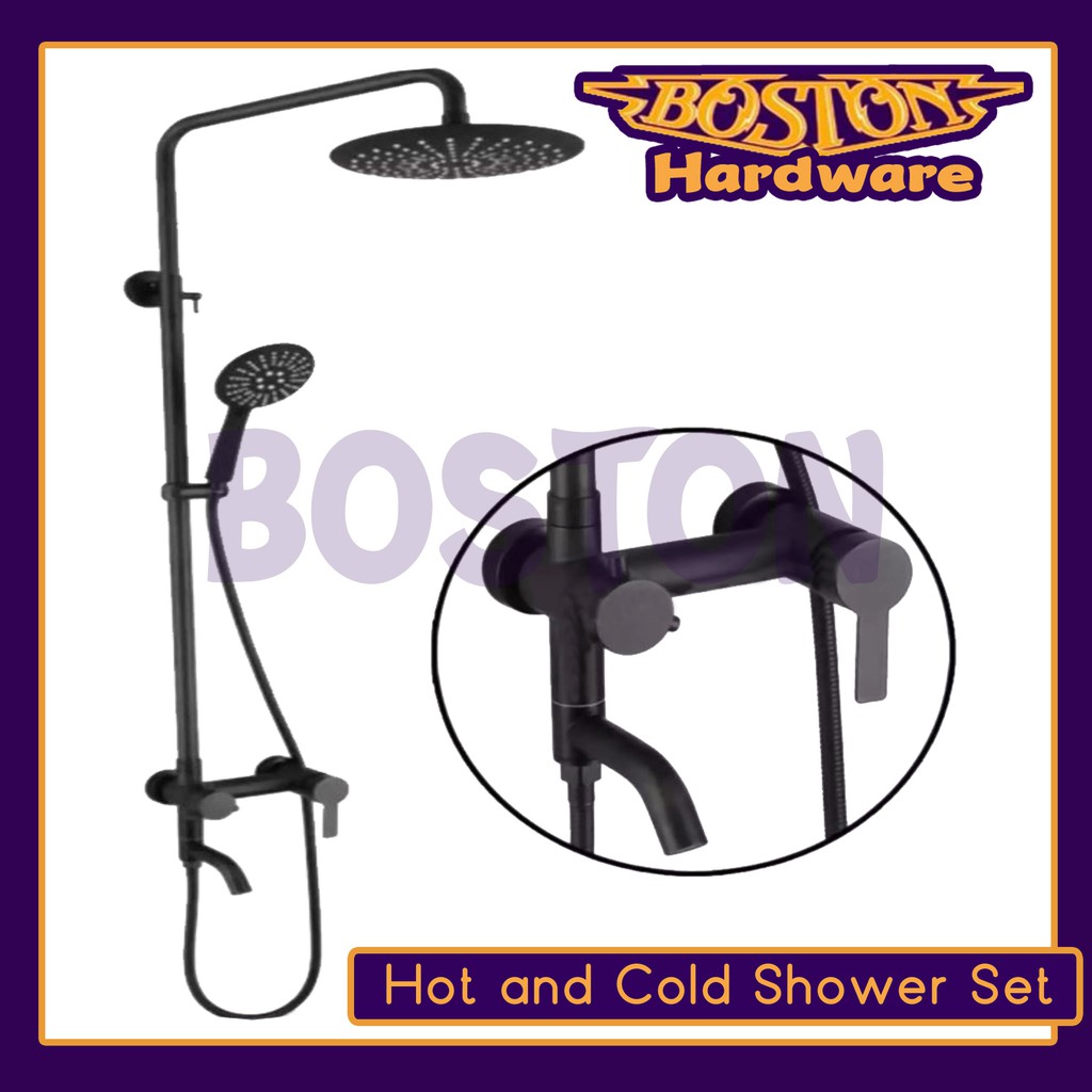 Bathroom Faucet Matte Black Rainfall Shower Bath Faucet wall mount hot