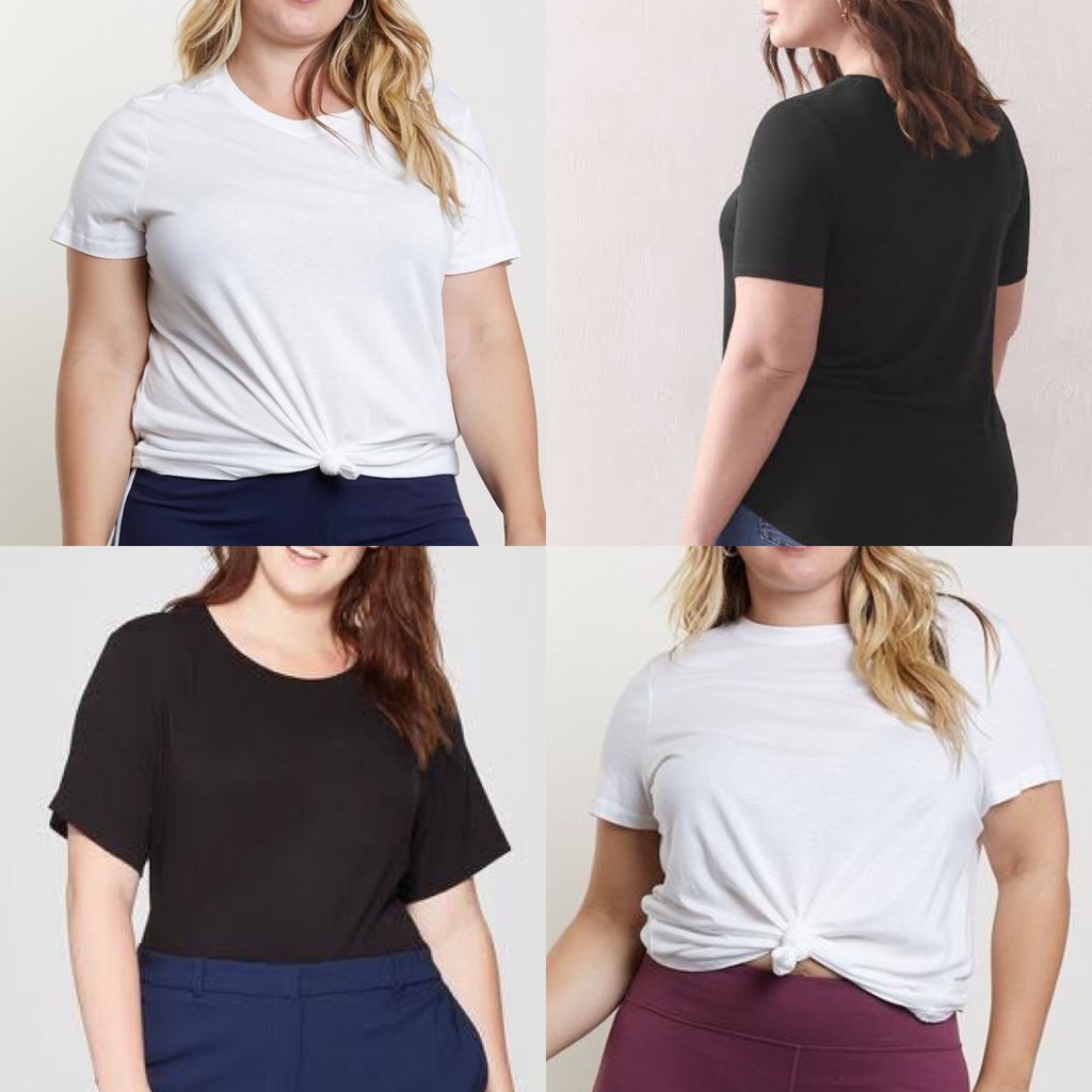 Plain Basic Shirt for Plus Size Very Soft Korean Cotton Shopee