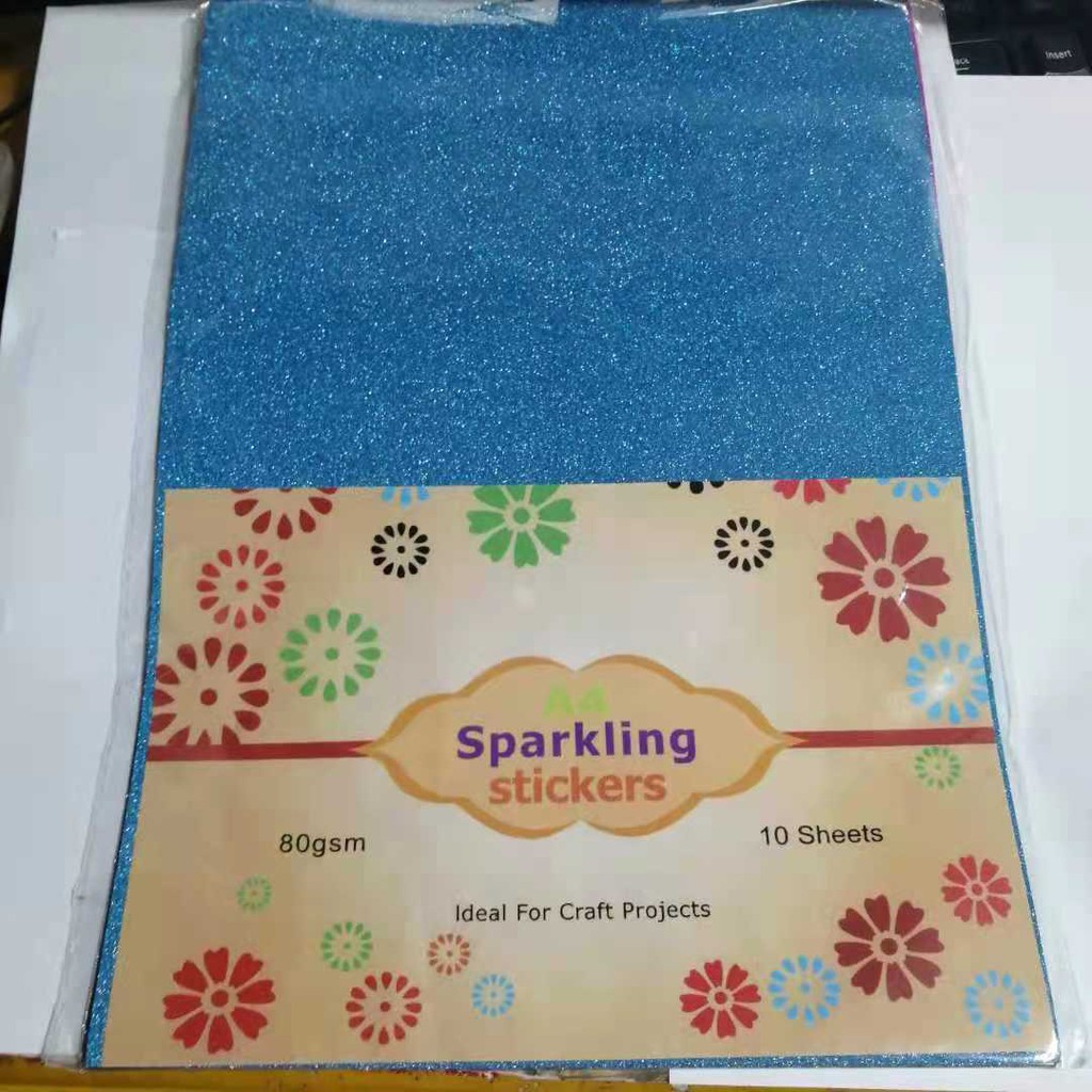 (10pcs)Glitter Sticker Paper Plain (Sparkling, Glitter Paper, Art Craft