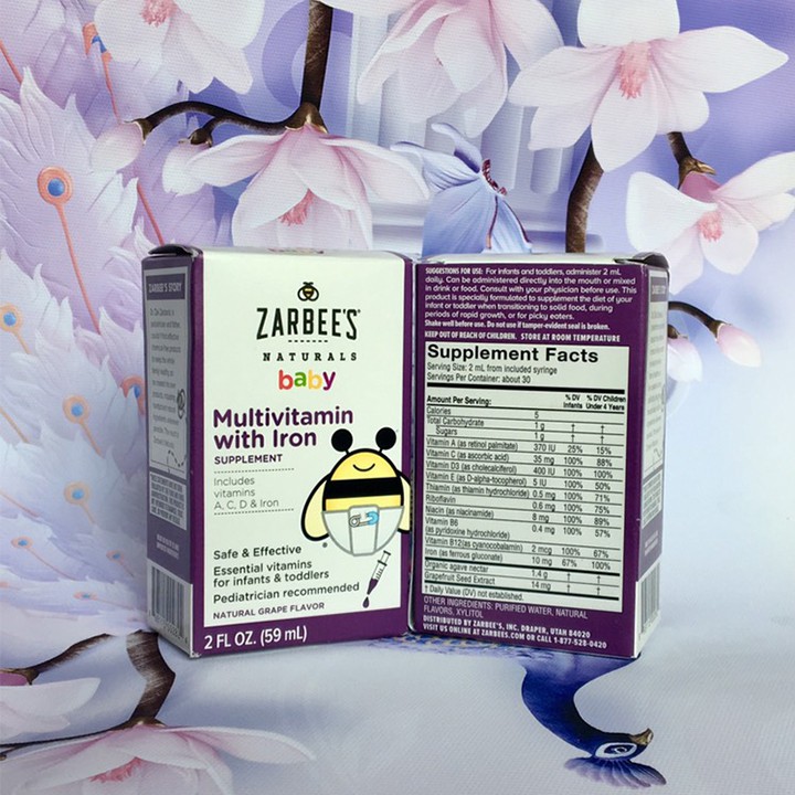 Zarbee's Naturals Baby MultiVitamin With Iron (59ml) Shopee Philippines