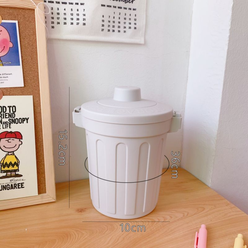 Desktop Smal Trash Bin Waste Bin Bedroom Trash Can Bucket With Lid Mini