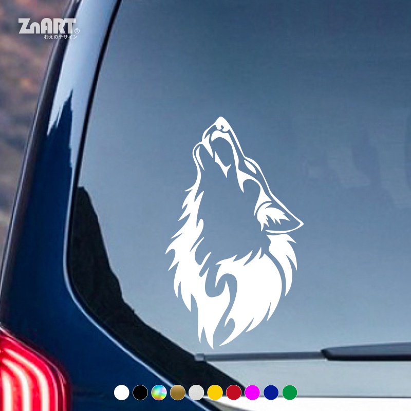 Wolf Howling Reflective Car Stickers Animal Car Body Bumper Waterproof