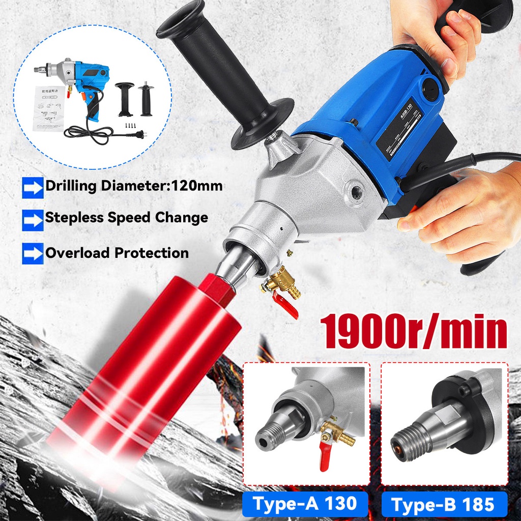 220V 4300W Electric Diamond Core Drill 120mm Dry&Wet Handheld Concrete