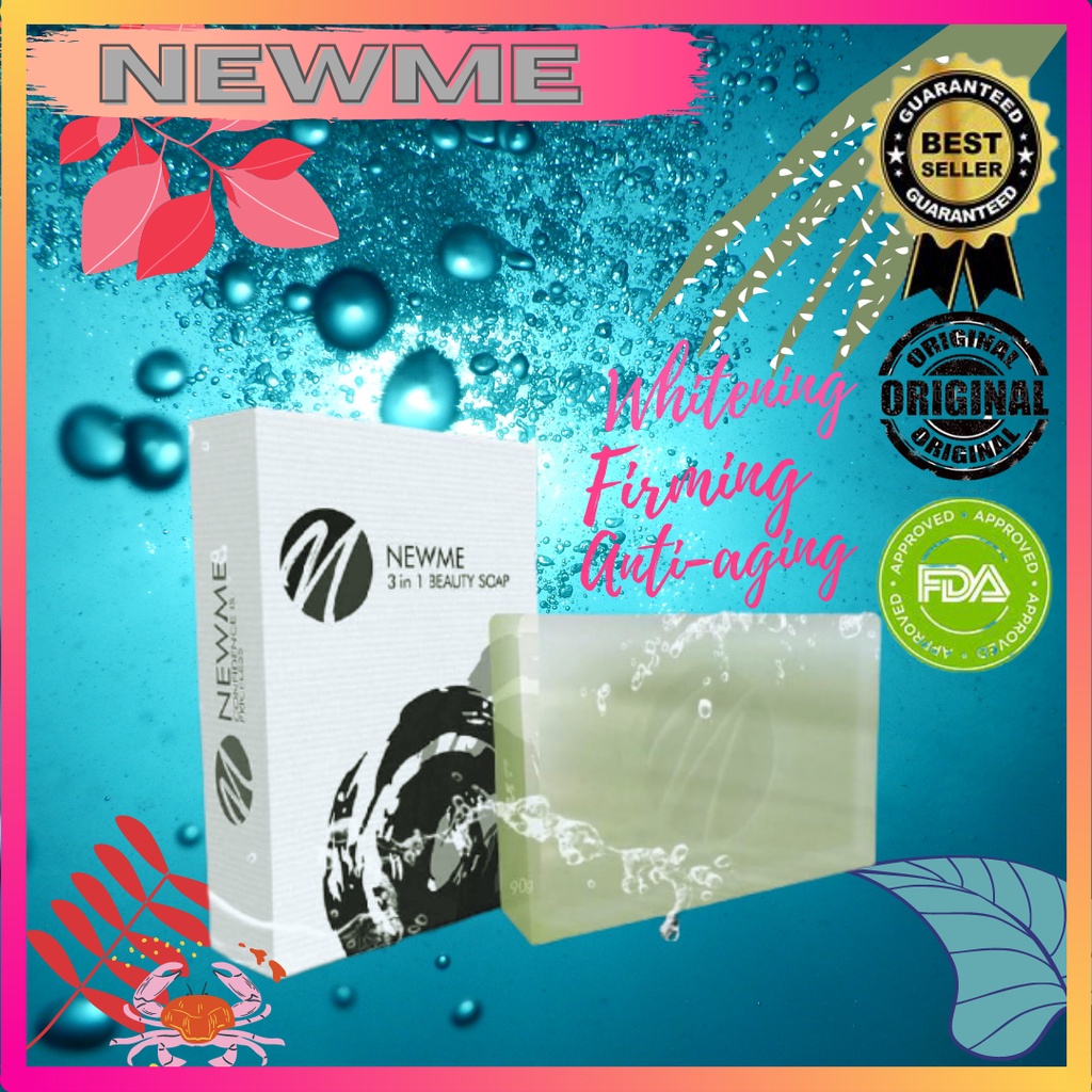 ☫Newme 3 In 1 Beauty Soap Original Skin Whitening Glass Skin AntiAging