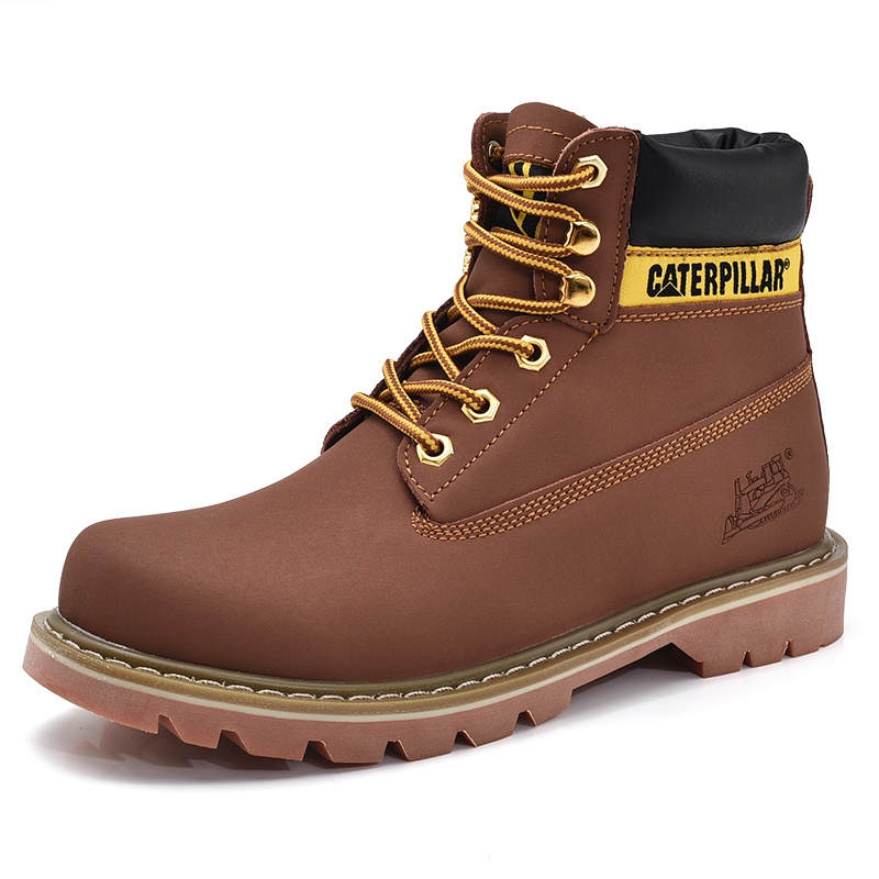 READY STOCK Caterpillar Men's Plain SoftToe Work Boots Caterpillar