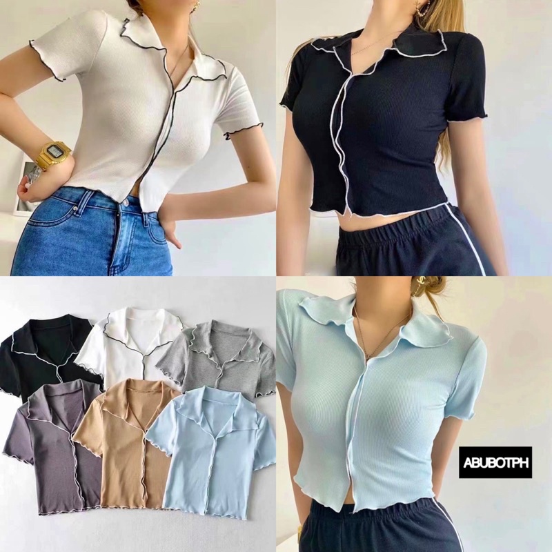 MAXENE Korean Collar Trendy Top Shopee Philippines