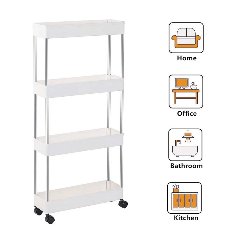 infinite 4 Layer Moving Rack Kitchen Storage Shelf Wall
