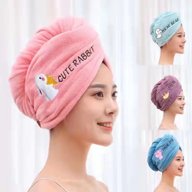 Hair Turban Quick Dry Hair Cap Hair Towel Head Wrap Shower Cap Bath
