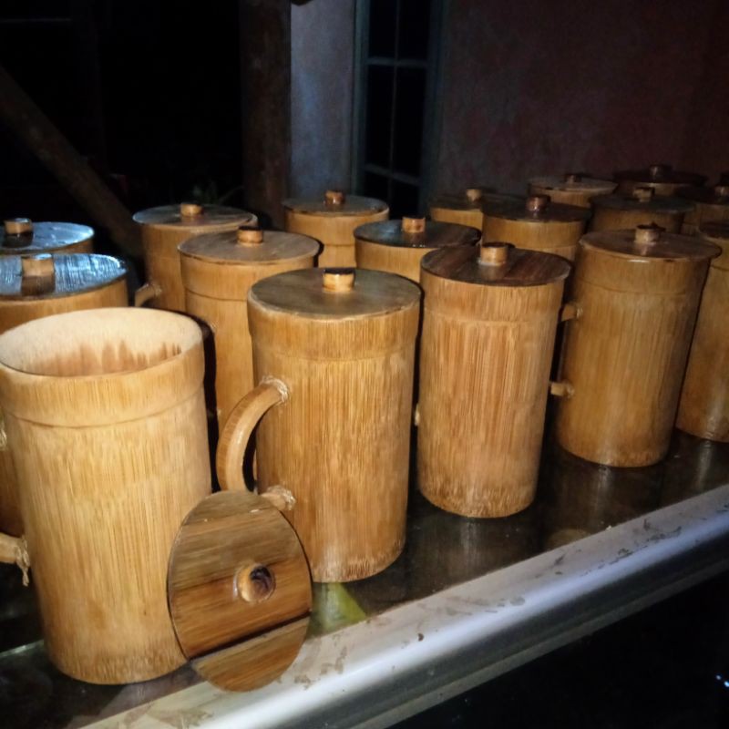 Glass/cup/cup/muk Bamboo Ice Old School Unique Ethnic natural natural