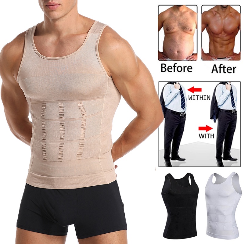 Body Shaper Shirt Corrective Posture Men Belly Control Modeling Sport Compression Vest Chest