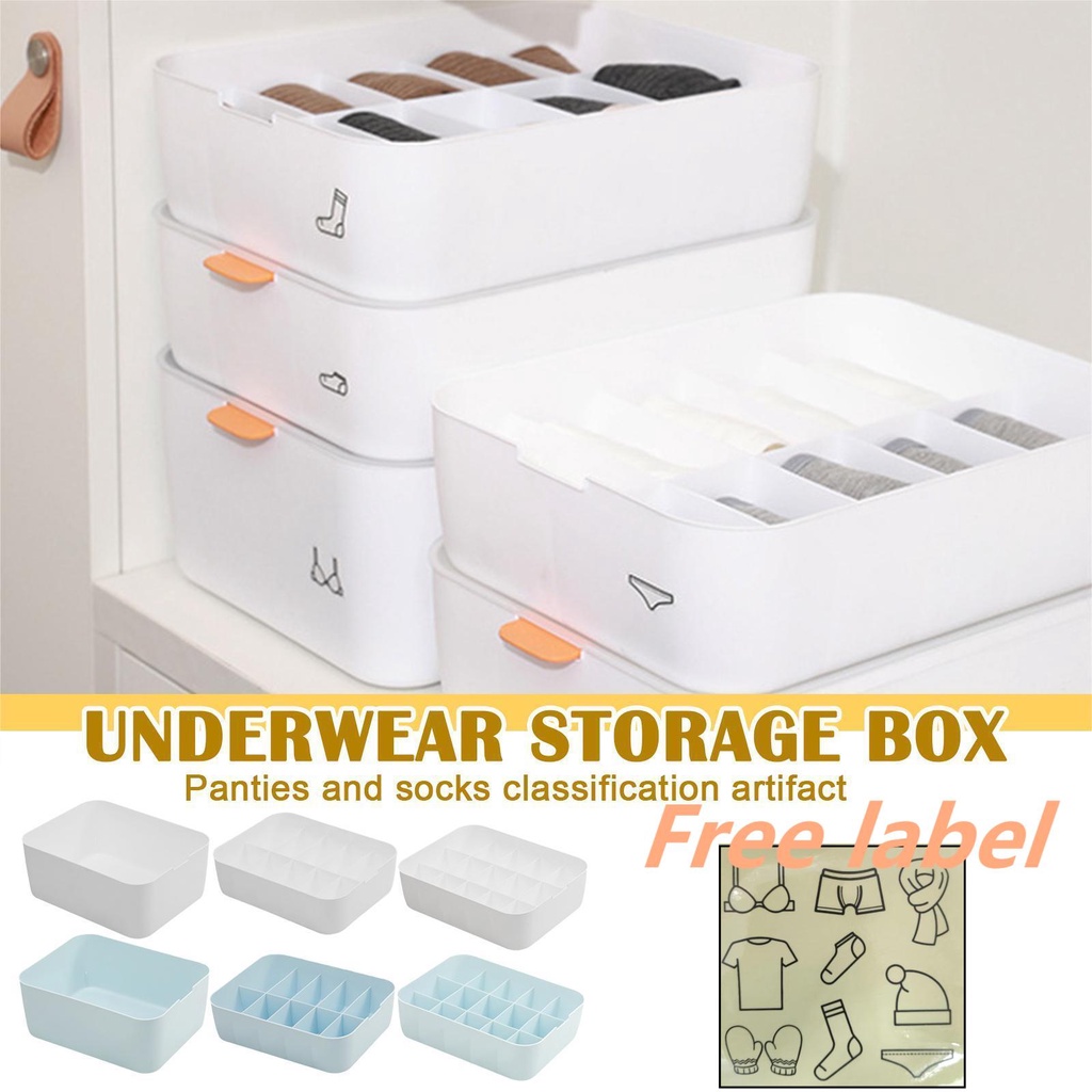 Underwear Bra Storage Box With Cover Bras Socks Panties 3In1 Drawer Underwear Storage Box