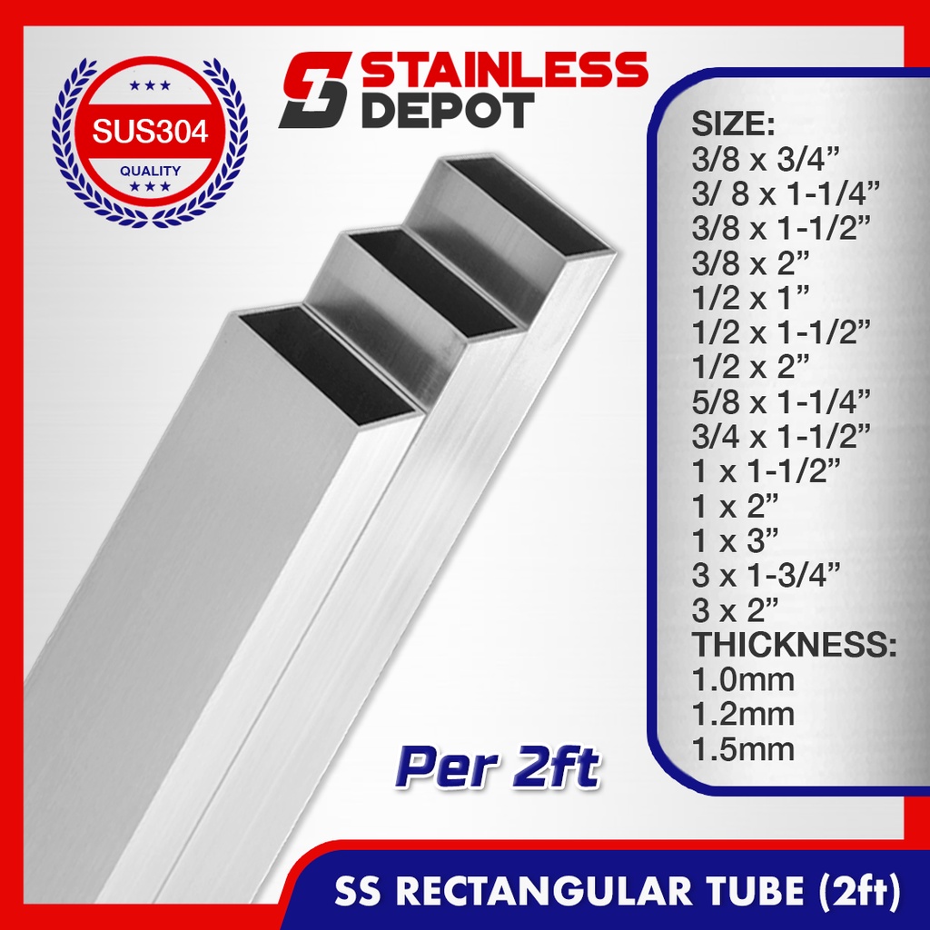2FT Stainless Rectangular Tube Stainless Tubular Stainless Tube
