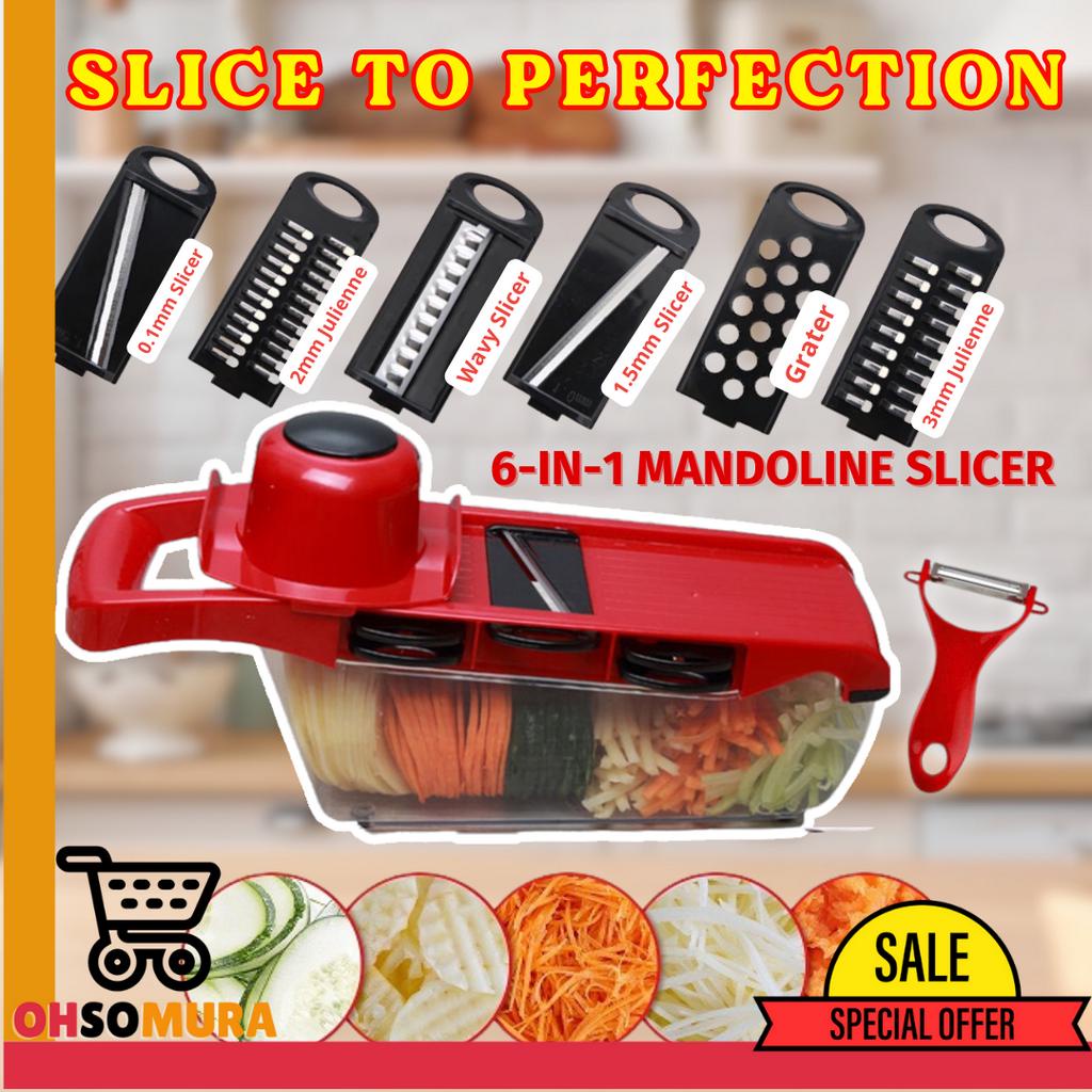 Premium 6 in 1 Mandoline Slicer Cutter Blade Kitchenware Fruits