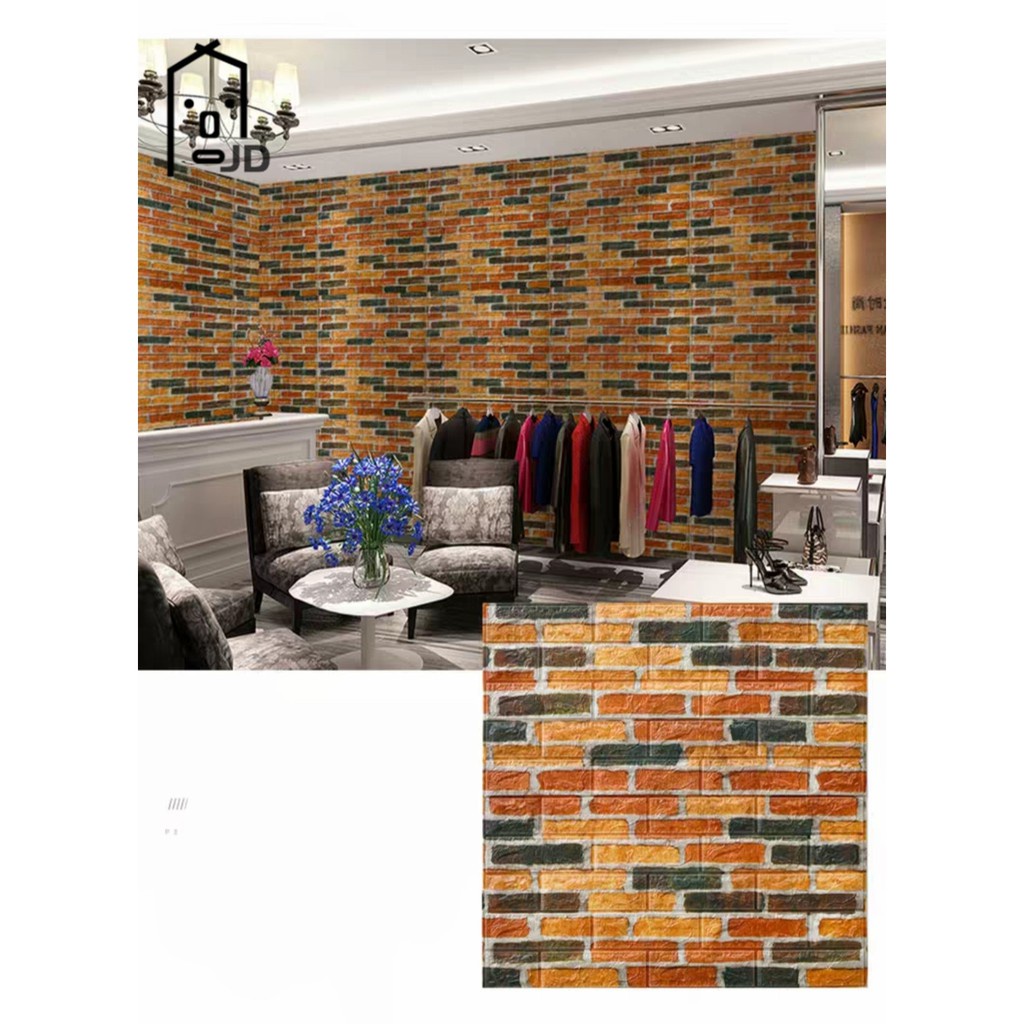 BIG size 70X77cm Wall Stickers PE Foam 3D WallPaper Brick safety