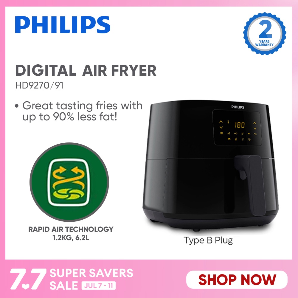 Original PHILIPS Digital Air Fryer 6.2 Liter Cooking Capacity, Healthy