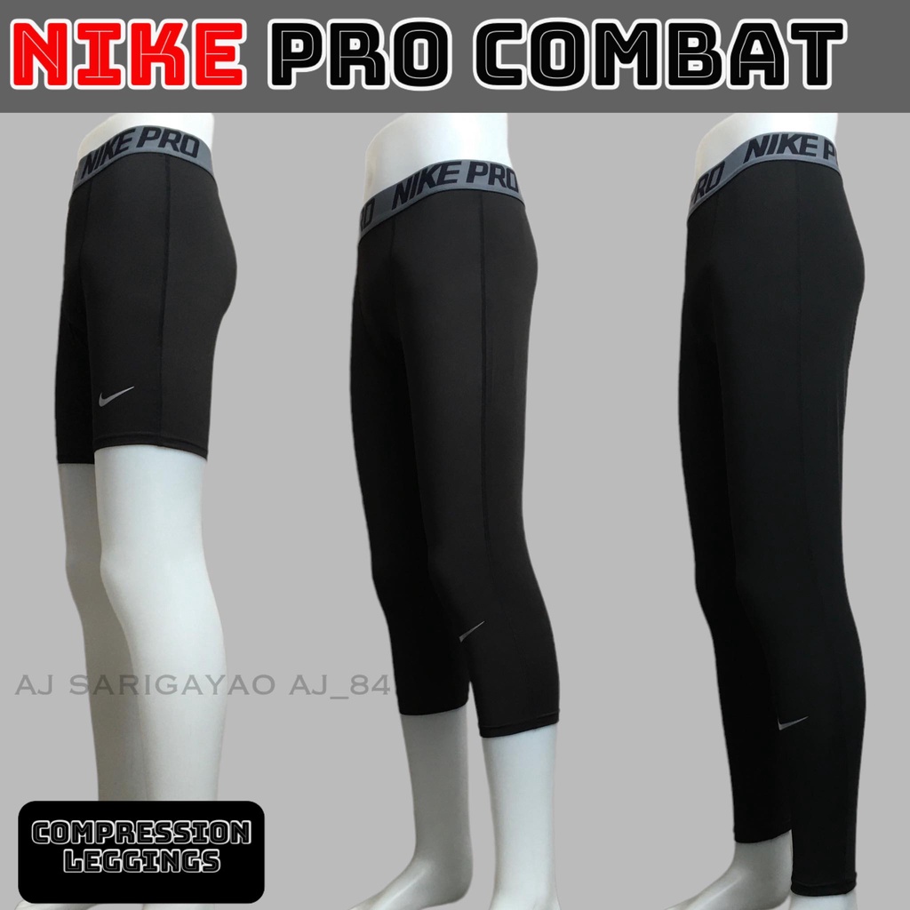 pro combat training full compression tights workout running gym baskatball inner shorts Shopee