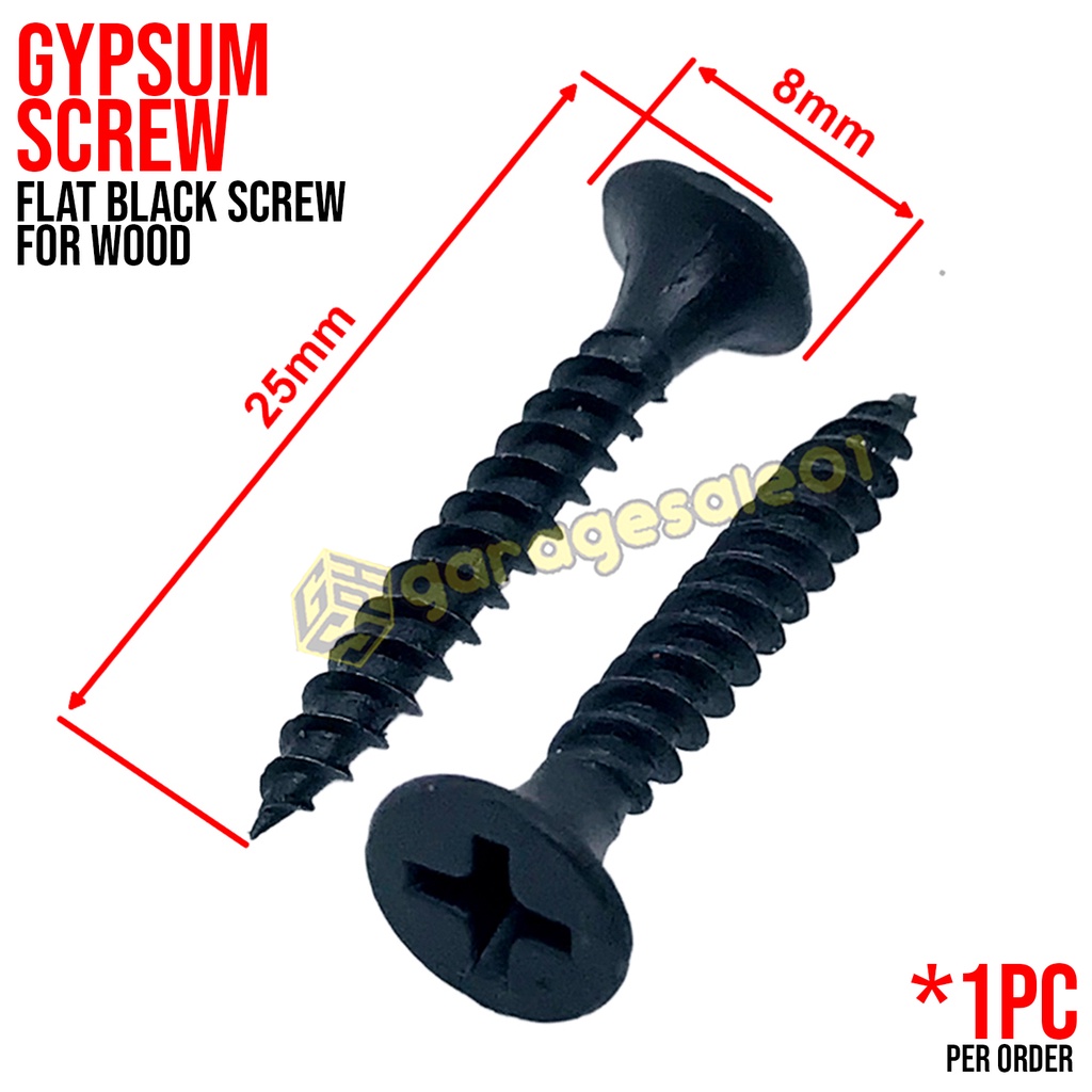 🟨Gypsum Screw/Black Screw for Wood (PER PIECE)🟨 Shopee Philippines