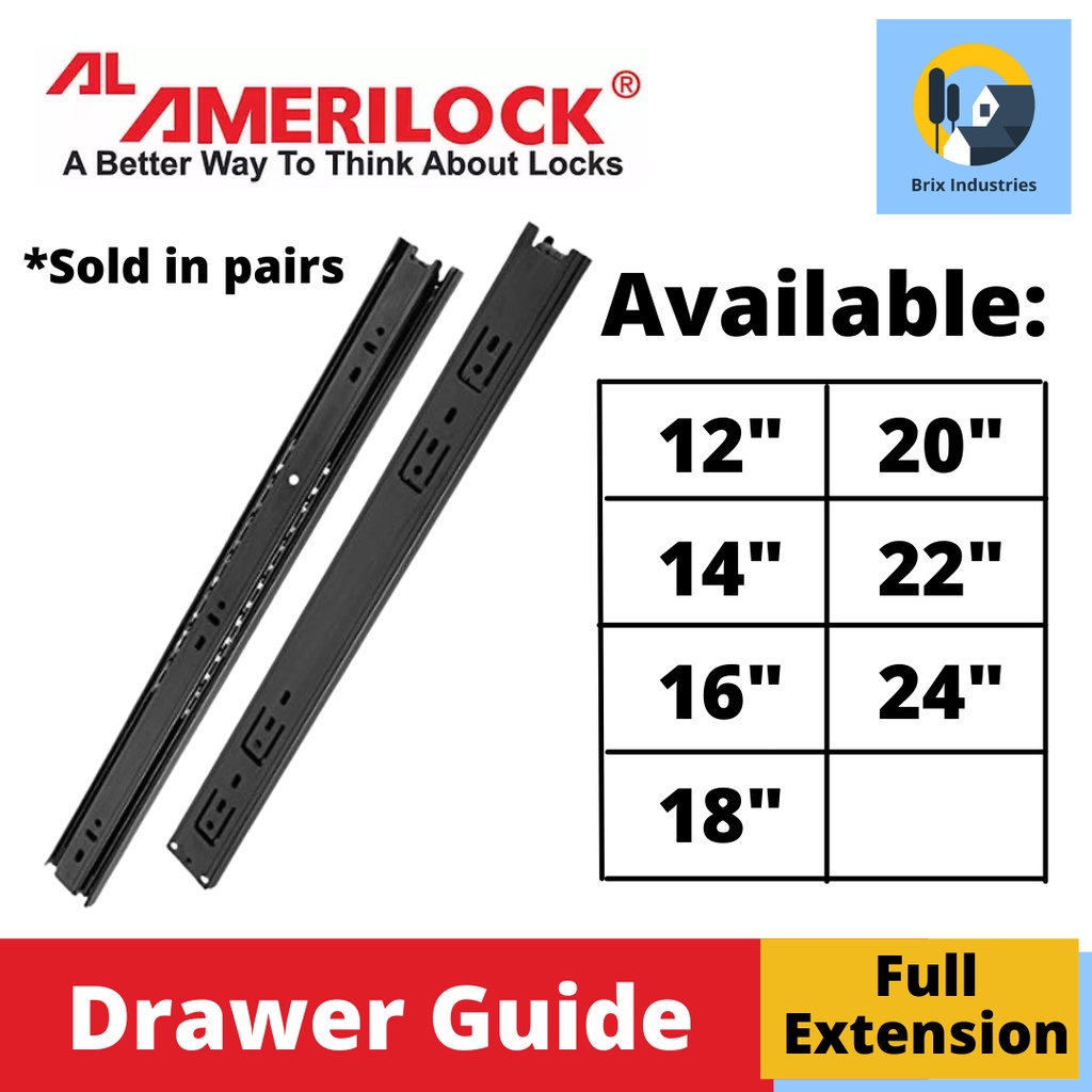 Amerilock Drawer Guide Full Extension Ball Bearing Drawer Slide Heavy
