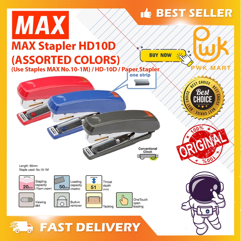 MAX Stapler HD10D LaborSaving Portable Stapler(Use Staples MAX No.10