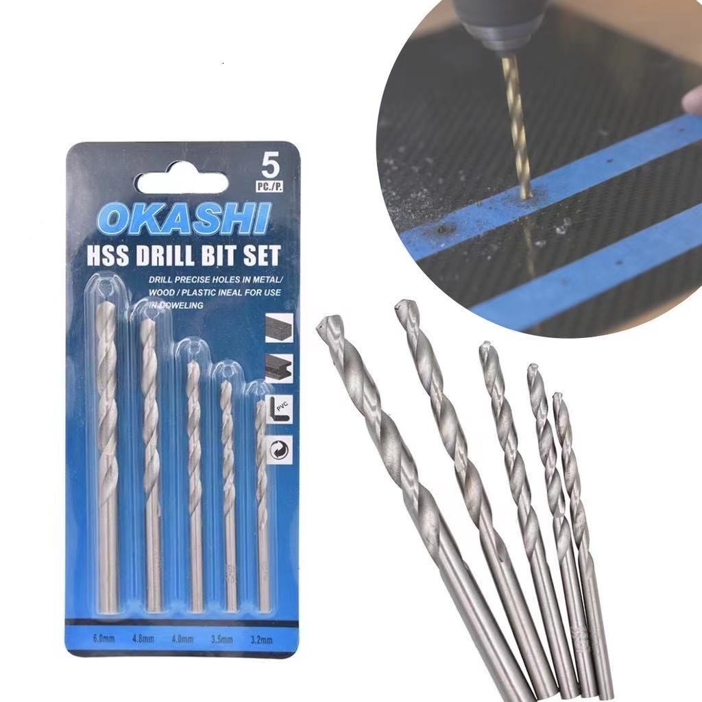 5pcs HSS Twist Drill Bits Set Straight Shank Metric Drill Bits For Wood