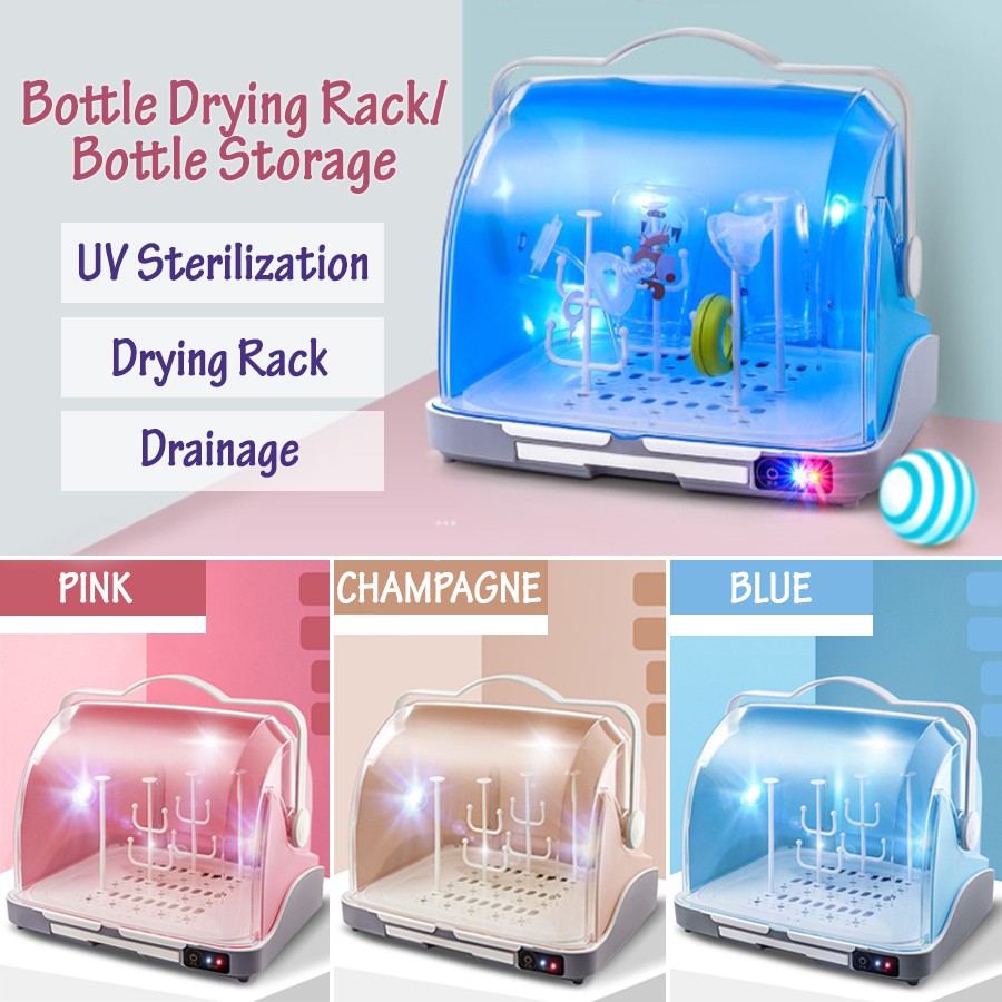 Portable Baby Bottle Storage Box UV Sterilize Container Organiser