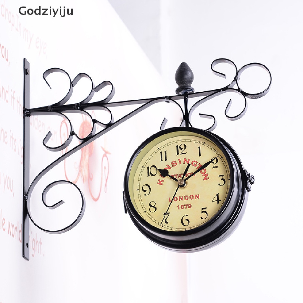 Godziyiju Vintage Grand Central Station Double Sided Wall Clock Retro