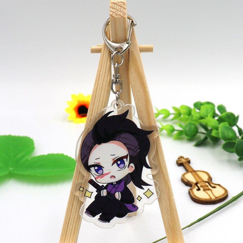 NP3 Demon Slayer Acrylic Keychain Sushi Cartoon Cute Anime Key Ring Bag