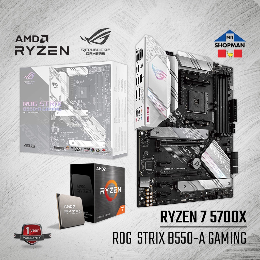 AMD Ryzen 7 5700X / 5800X Processor w/ Asus ROG Strix B550 A Gaming Motherboard Bundle B550A