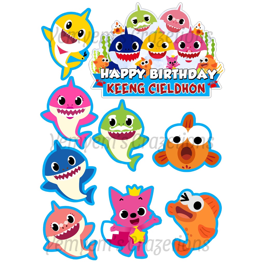 BABY SHARK CAKE TOPPERS 1 Shopee Philippines