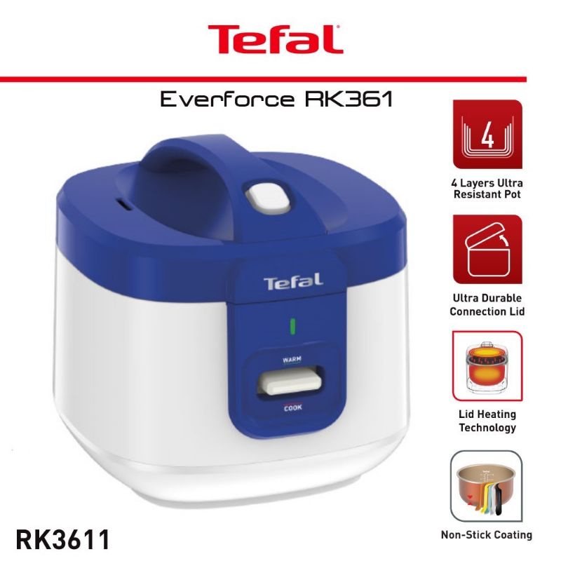 Everforce RK361 Tefal Rice Cooker 1.5L Official Rice Cooker Warranty