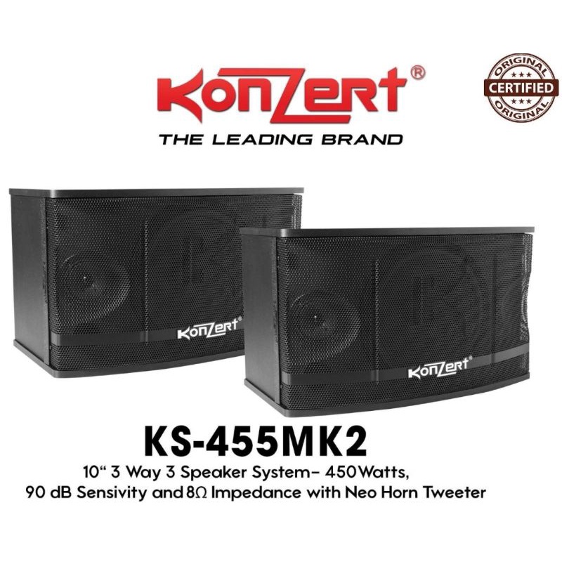 KONZERT KS455 MK2 10" KARAOKE SPEAKER SYSTEM 450W 3 WAY Shopee