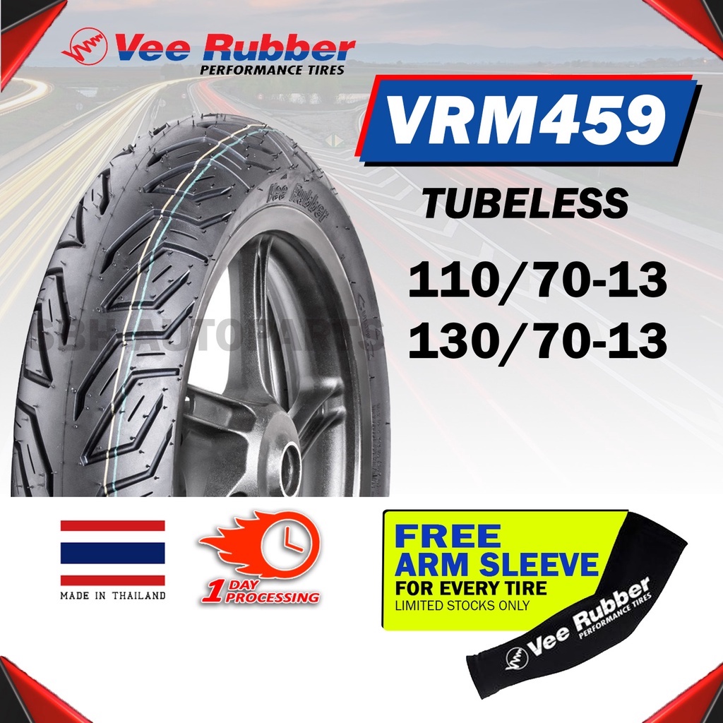 VEE RUBBER Motorcycle Tires VRM459 13" TUBELESS (110/70,130/70) Shopee Philippines