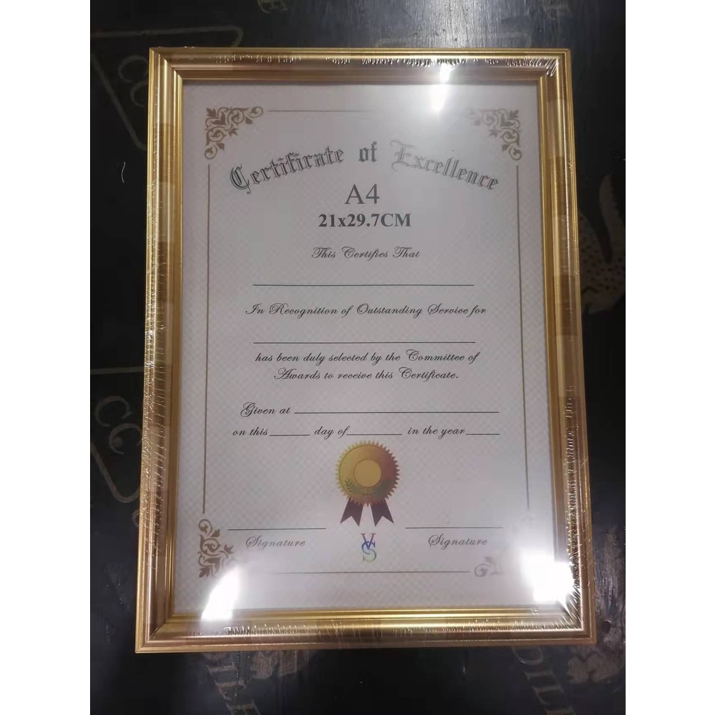 [VS] CERTIFICATE FRAME WOODEN SIZE A4 21X29.7CM (YY8539/YY8220