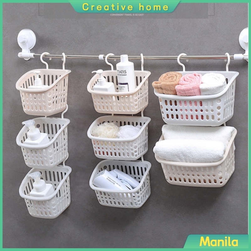 A20 COD Plastic drain basket with hooks bathroom toilet wall mounted